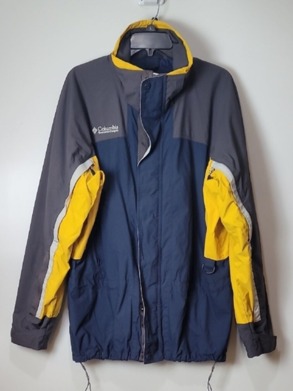 Vintage Columbia Fire Ridge Core Interchange Shell Jacket Men's L Navy Yellow F0